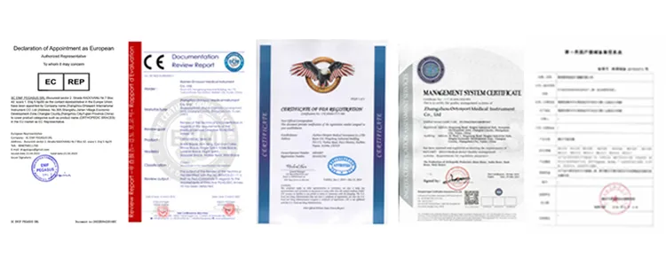 Metal Shell OA Knee Brace Certificate